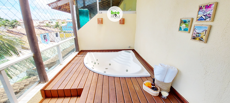 Duplex com banheira e vista mar - COSTE0100