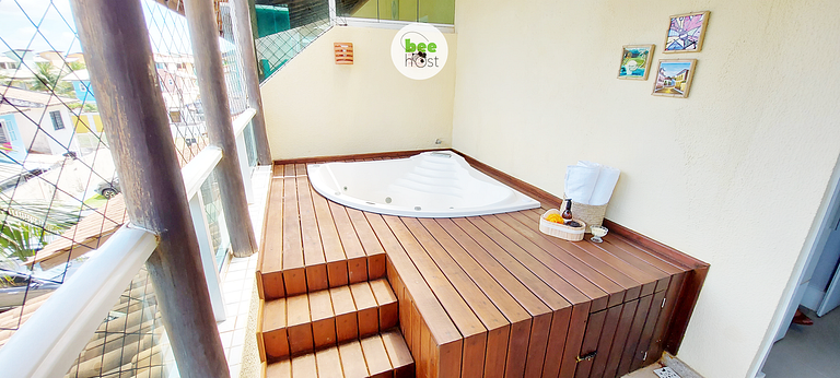 Duplex com banheira e vista mar - COSTE0100