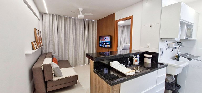 Cama queen y balcón en Graça Prime - COGRA0104