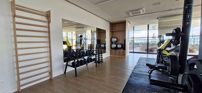 Climatizado e vista mar no Beach Class - COJAG0102