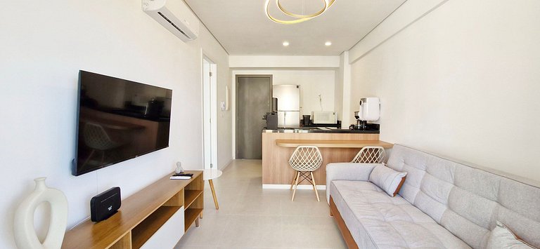 Climatizado e vista mar no Beach Class - COJAG0102