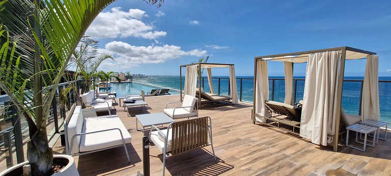 Sea view balcony at Art Studio Armação COARM0112