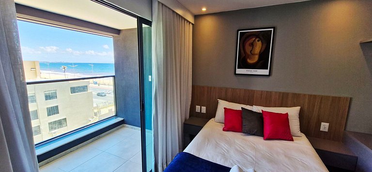 Sea view balcony at Art Studio Armação COARM0112